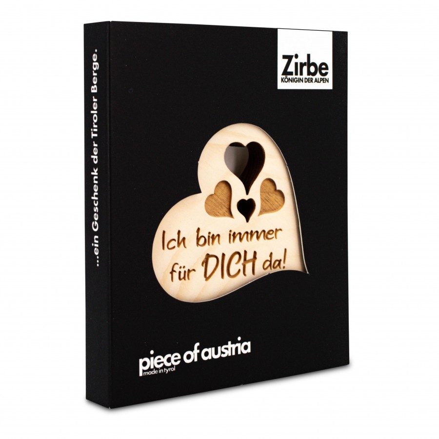 Zirbenherz Mini Ich bin immer für dich da Zirbenherzen Holzdeko - Lasergravur - Holzgravur - Geschenk
