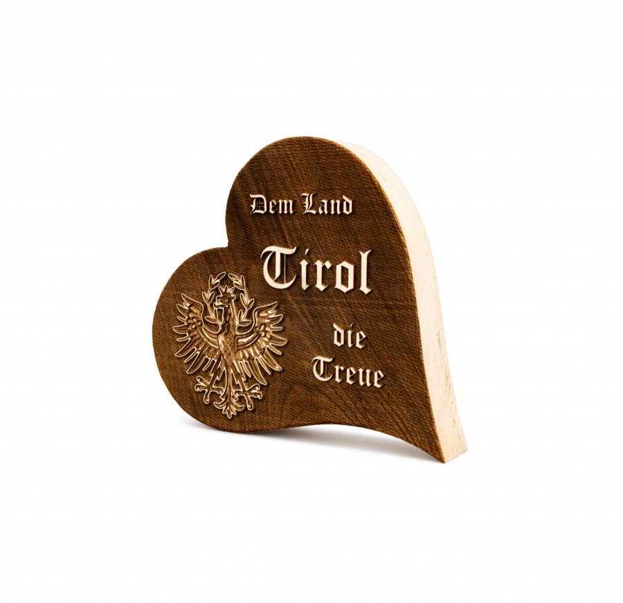 Zirbenherz Dem Land Tirol 12cm Zirbenherzen Holzdeko - Lasergravur - Holzgravur - Geschenk