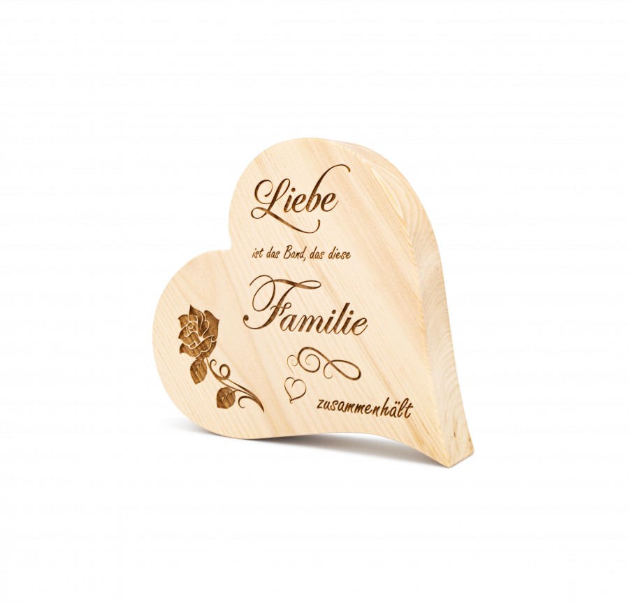 Zirbenherz Liebe ist das Band 12cm Zirbenherzen Holzdeko - Lasergravur - Holzgravur - Geschenk