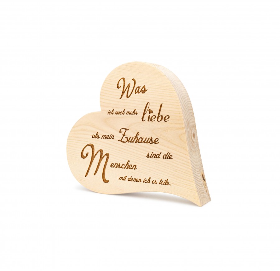 Zirbenherz Was ich noch mehr liebe 12cm Zirbenherzen Holzdeko - Lasergravur - Holzgravur - Geschenk