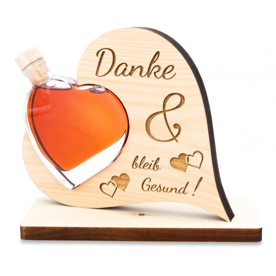 Zirbenherz süßes Zirberl Danke Zirbendeko Holzdeko - Lasergravur - Holzgravur - Geschenk