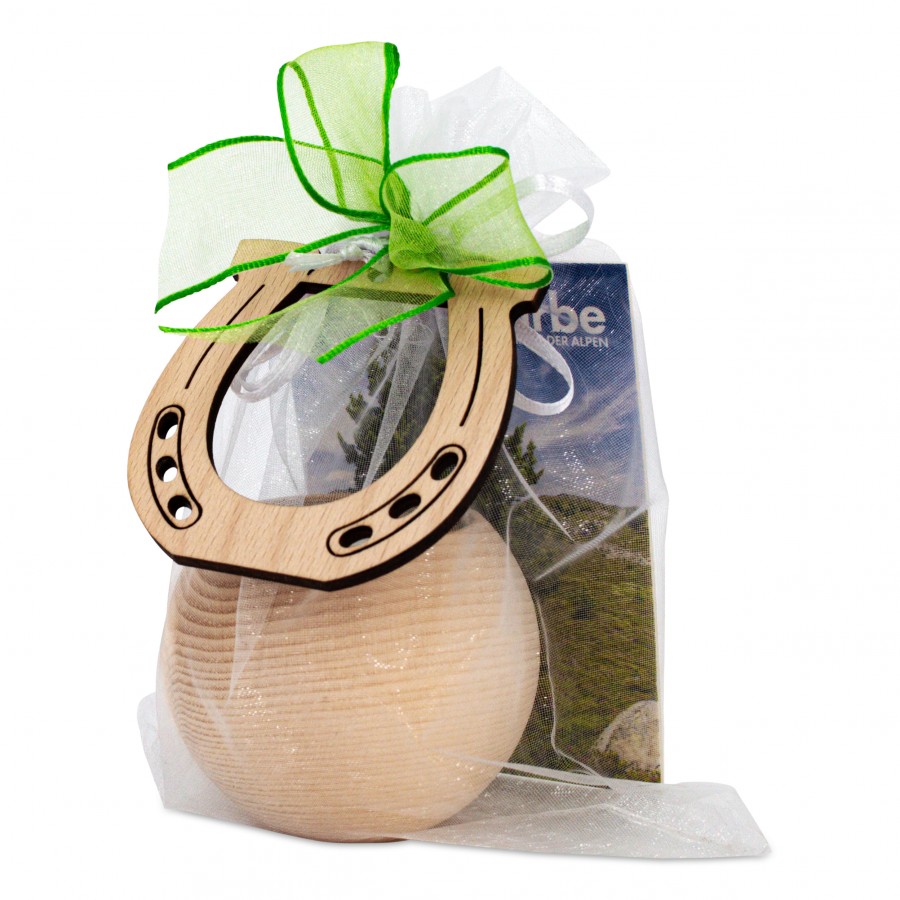 Teelichthalter aus Zirbenholz Hufeisen Geschenkideen Holzdeko - Lasergravur - Holzgravur - Geschenk