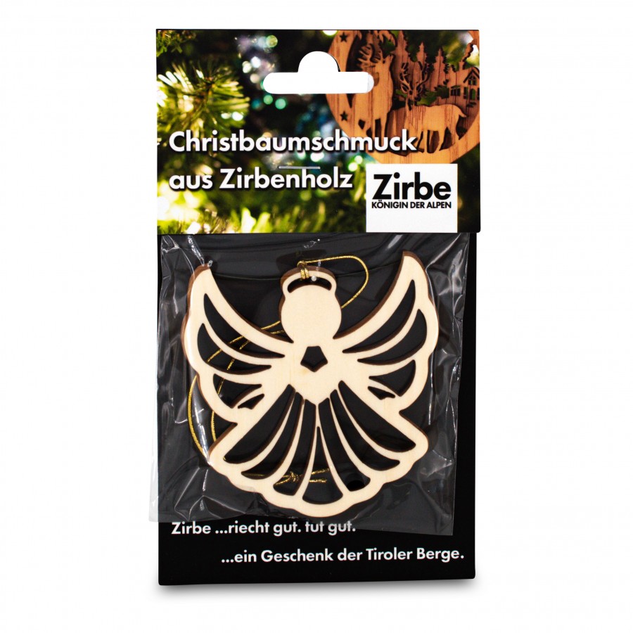 Christbaumschmuck aus Zirbe Engel Geschenkideen Holzdeko - Lasergravur - Holzgravur - Geschenk