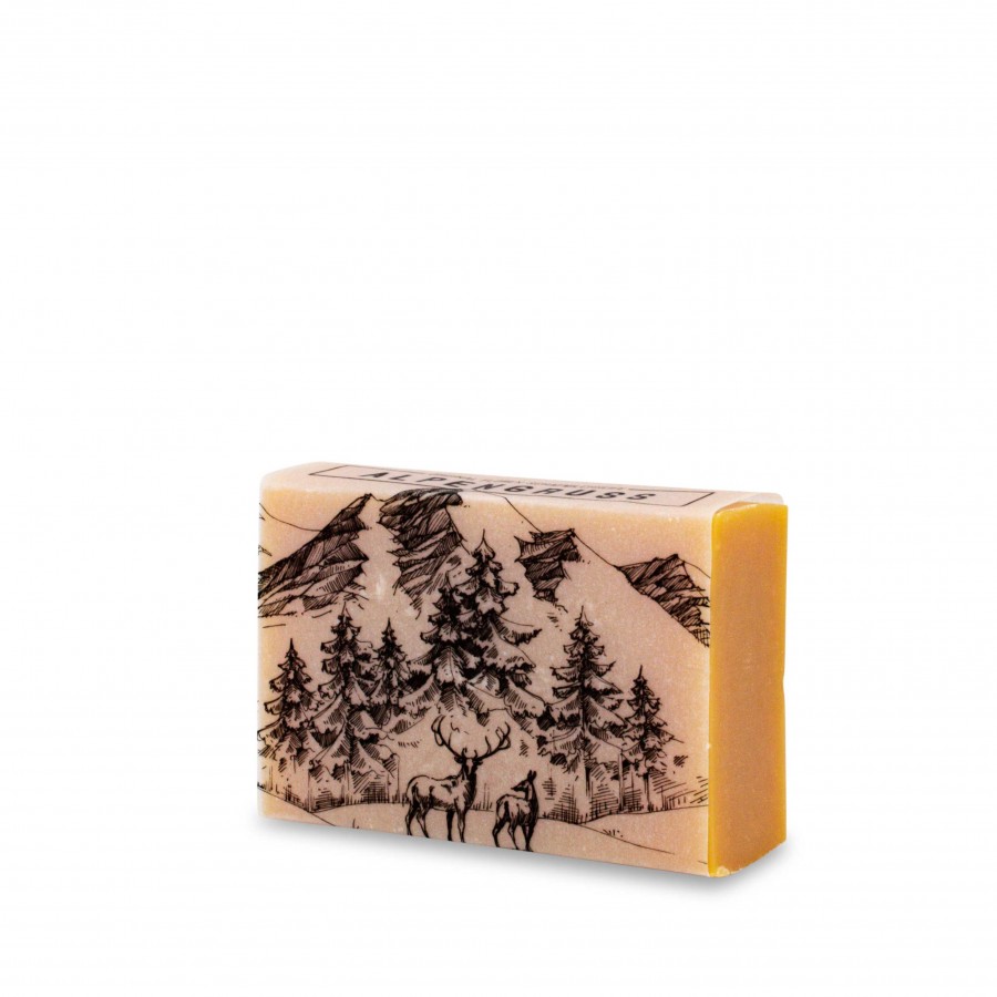 Zirbe Schafmilchseife 150g Alpengruß Zirbendüfte Holzdeko - Lasergravur - Holzgravur - Geschenk