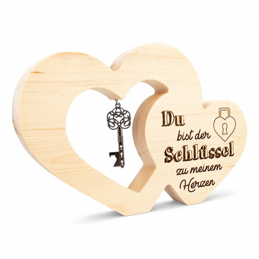 Zirbenherz mit Schlüssel Zu meinem Herzen Geschenkideen Holzdeko - Lasergravur - Holzgravur - Geschenk