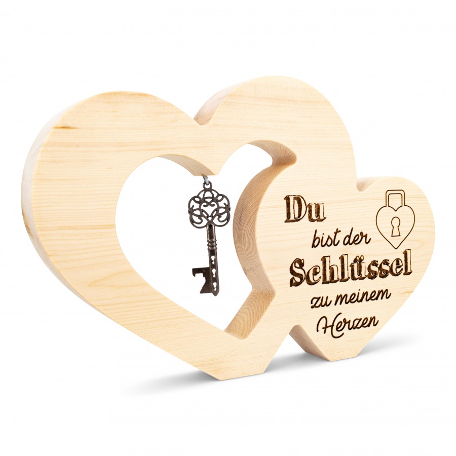 Zirbenherz mit Schlüssel Zu meinem Herzen Geschenkideen Holzdeko - Lasergravur - Holzgravur - Geschenk