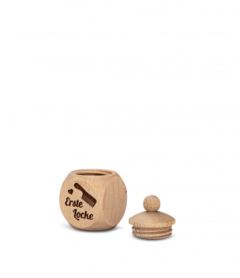 Ahornholz Dose Erste Locke Geschenkideen Holzdeko - Lasergravur - Holzgravur - Geschenk