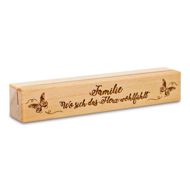 Fotoaufsteller Familie Wohnen Holzdeko - Lasergravur - Holzgravur - Geschenk