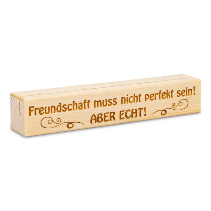 Fotoaufsteller Freundschaft Wohnen Holzdeko - Lasergravur - Holzgravur - Geschenk