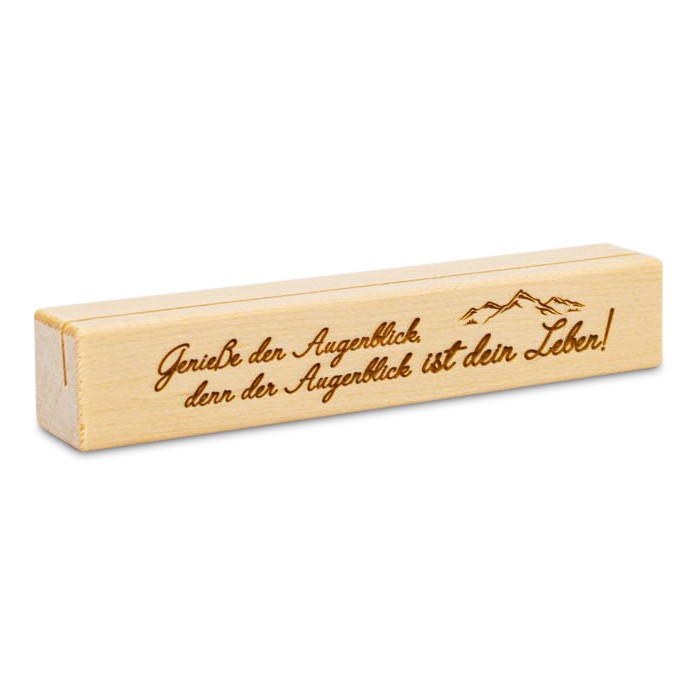 Fotoaufsteller Genieße den Augenblick Wohnen Holzdeko - Lasergravur - Holzgravur - Geschenk