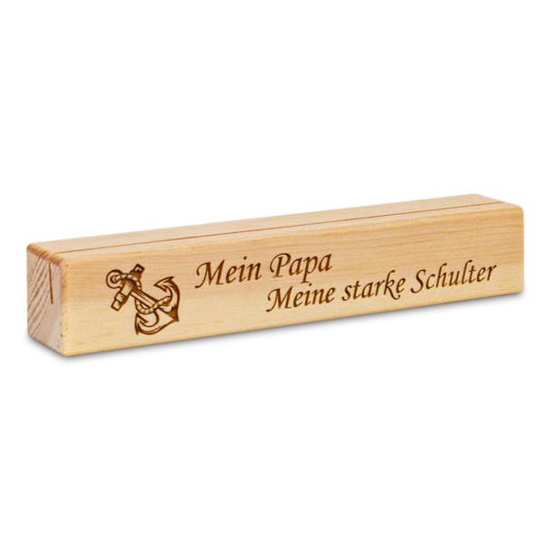 Fotoaufsteller Mein Papa Wohnen Holzdeko - Lasergravur - Holzgravur - Geschenk
