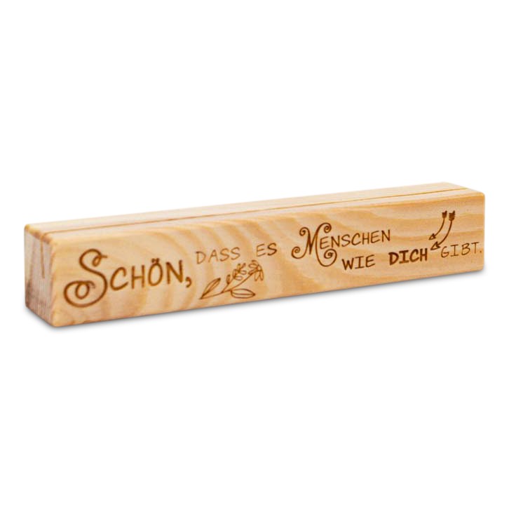 Fotoaufsteller Schön, dass es Menschen wie dich gibt Geschenkideen Holzdeko - Lasergravur - Holzgravur - Geschenk