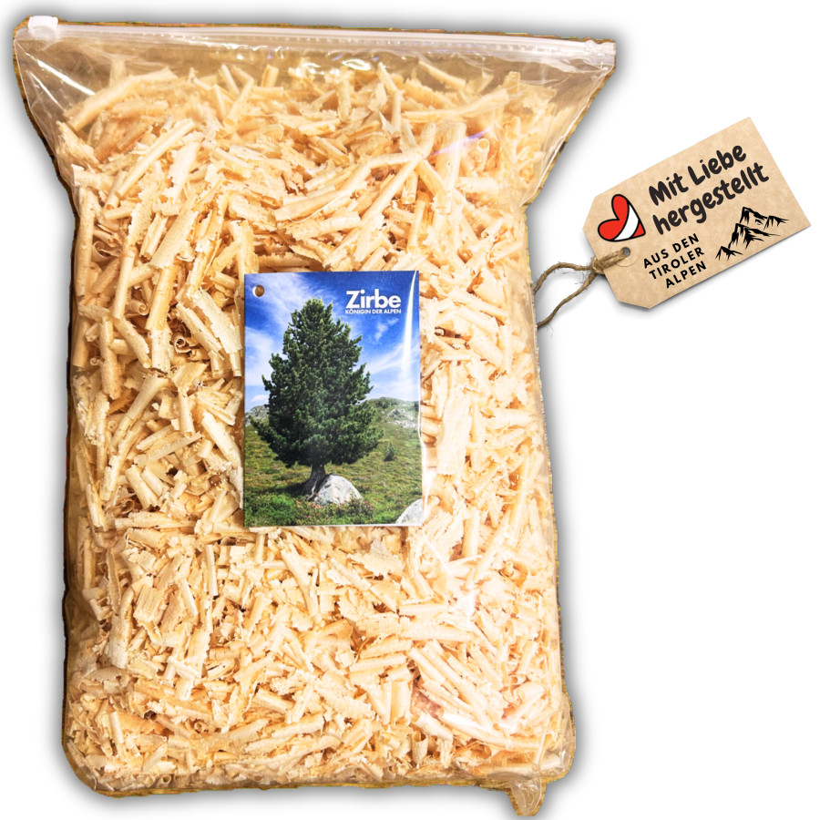 Zirbenspäne  7 Liter Zirbendüfte Holzdeko - Lasergravur - Holzgravur - Geschenk