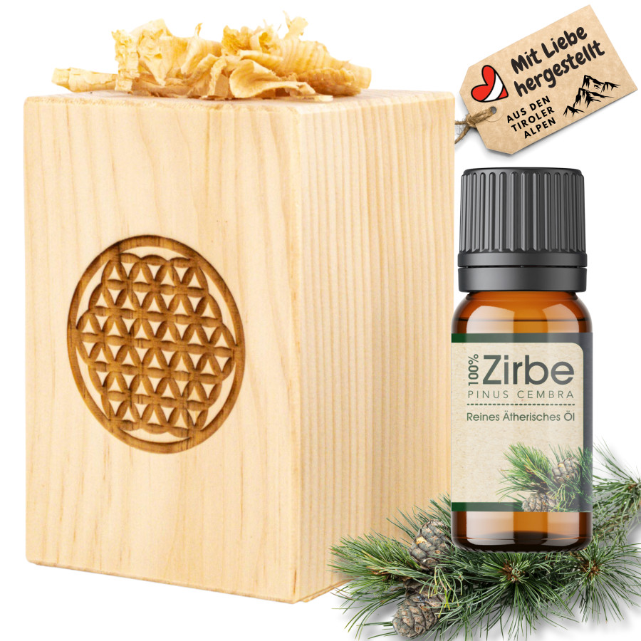Duftset Blume des Lebens Zirbendüfte Holzdeko - Lasergravur - Holzgravur - Geschenk