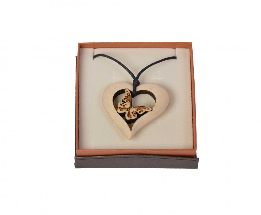 Zirben Kette Schmetterling Schmuck Holzdeko - Lasergravur - Holzgravur - Geschenk