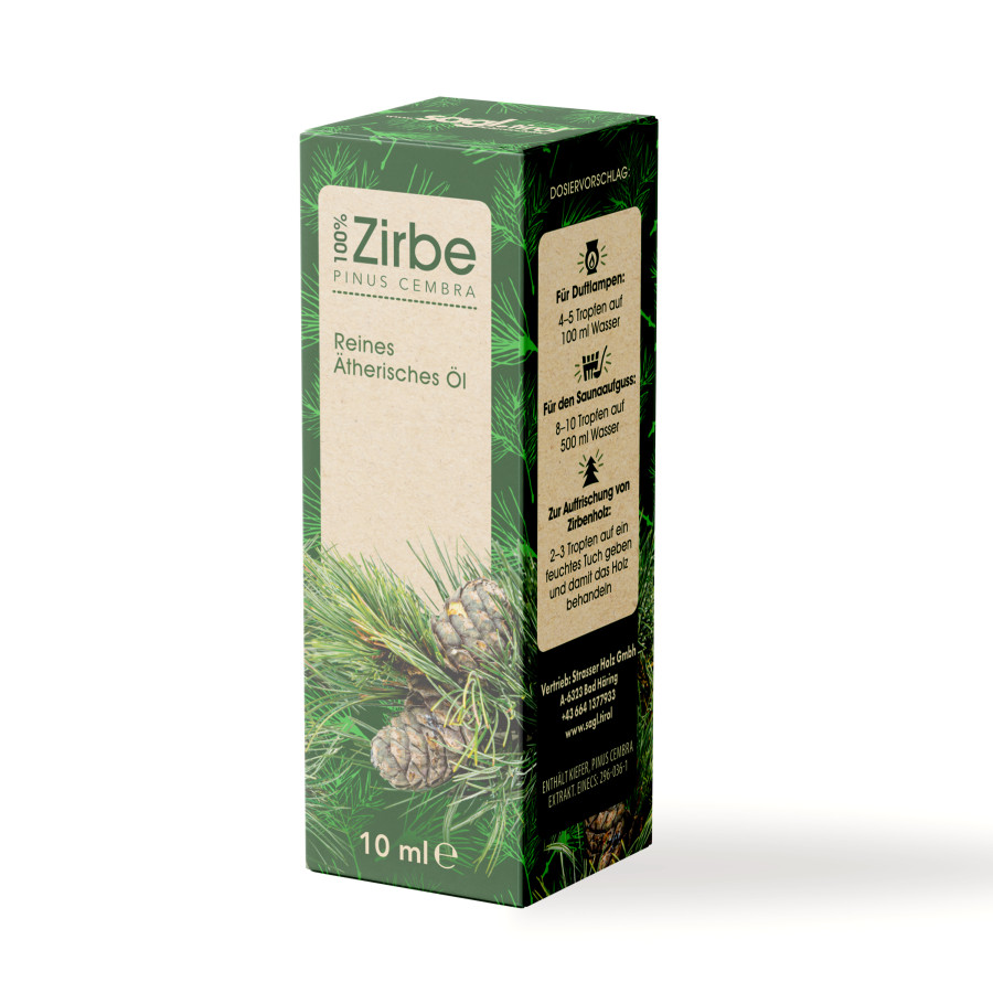 Reines Zirben Öl 10ml Zirbendüfte Holzdeko - Lasergravur - Holzgravur - Geschenk