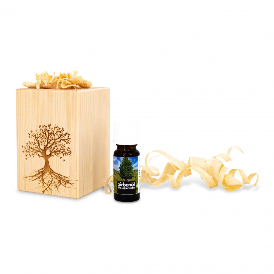 Duftset Säule Baum des Lebens Zirbendüfte Holzdeko - Lasergravur - Holzgravur - Geschenk