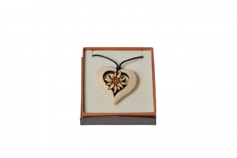 Zirbenkette Edelweiß Schmuck Holzdeko - Lasergravur - Holzgravur - Geschenk