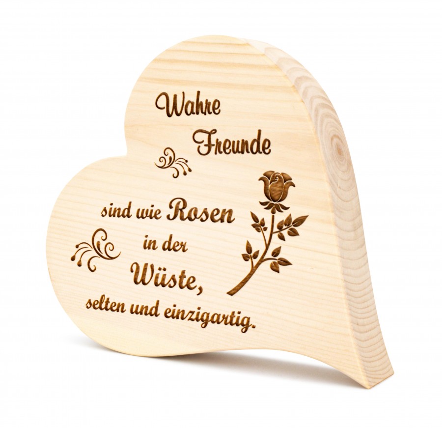 Zirbenherz Wahre Freunde 30cm Zirbenherzen Holzdeko - Lasergravur - Holzgravur - Geschenk