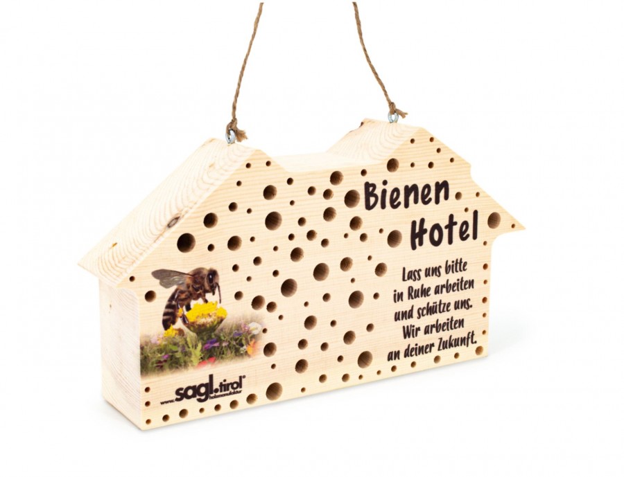 Bienenhotel Zirbendeko Holzdeko - Lasergravur - Holzgravur - Geschenk