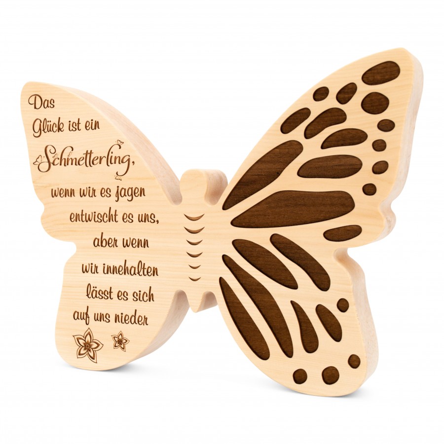 - Online Shop - Zirbendeko - Schmetterling - Schmetterling Das Glück