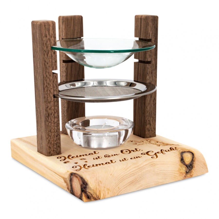 Stövchen Heimat Zirbendüfte Holzdeko - Lasergravur - Holzgravur - Geschenk