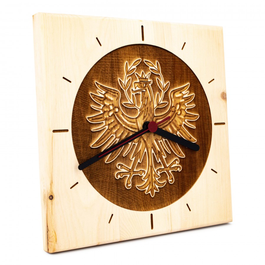 Zirben Wanduhr Tiroler Adler 3-D Optik ohne Schriftzug Wohnen Holzdeko - Lasergravur - Holzgravur - Geschenk