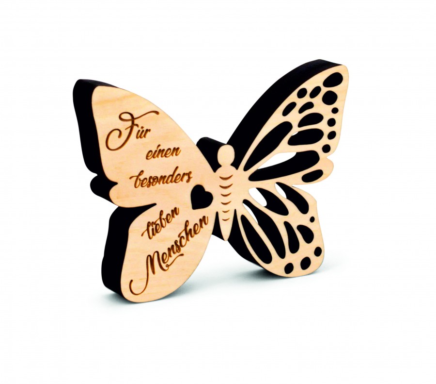 Kleiner Schmetterling Für einen lieben Menschen Zirbendeko Holzdeko - Lasergravur - Holzgravur - Geschenk