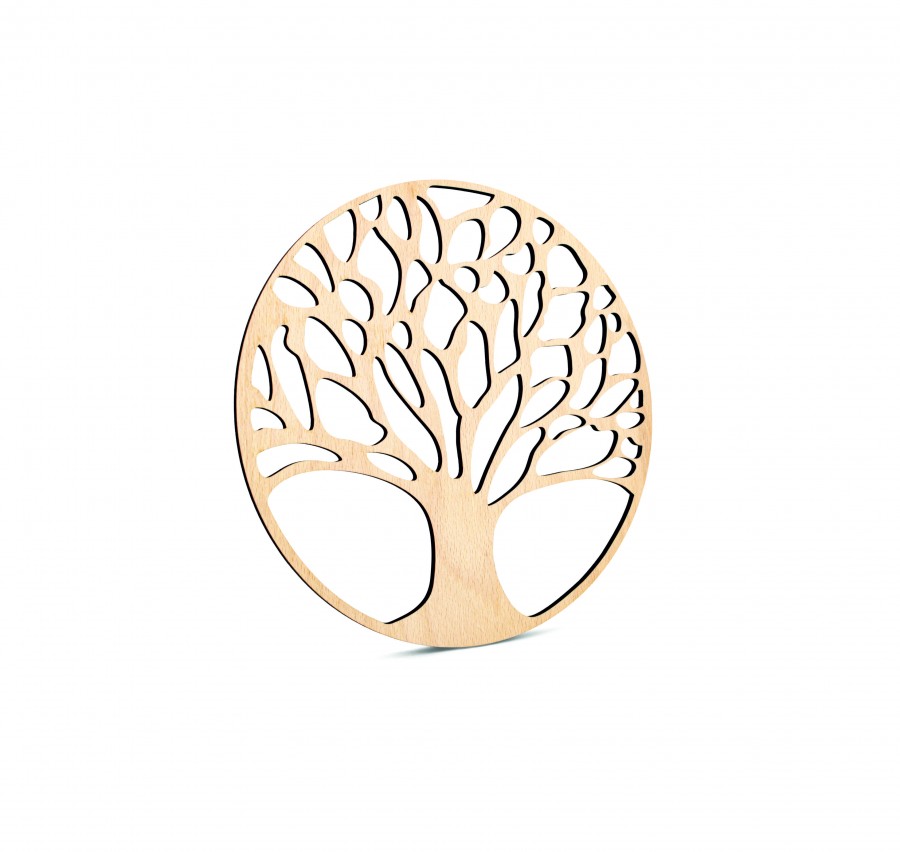 Baum des Lebens Buchenholz 15cm Wohnen Holzdeko - Lasergravur - Holzgravur - Geschenk