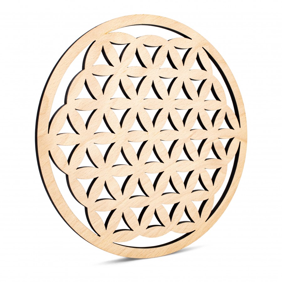 Blume des Lebens Buchenholz 30cm Wohnen Holzdeko - Lasergravur - Holzgravur - Geschenk