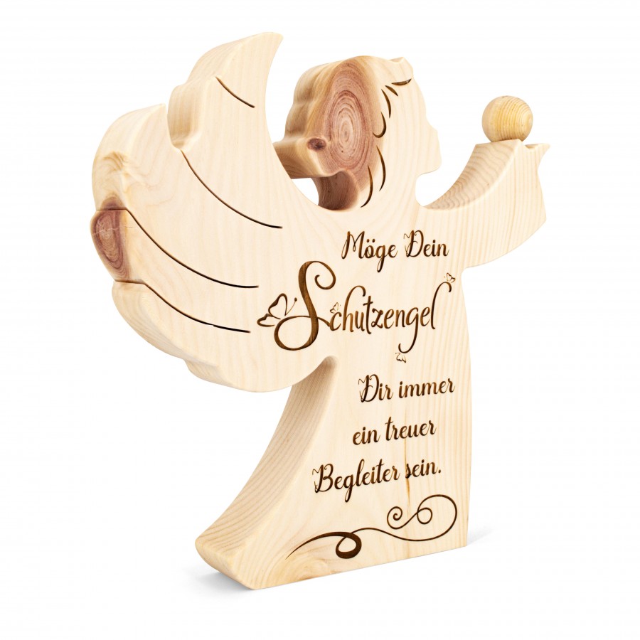 Zirbenengel groß Schutzengel Zirbendeko Holzdeko - Lasergravur - Holzgravur - Geschenk