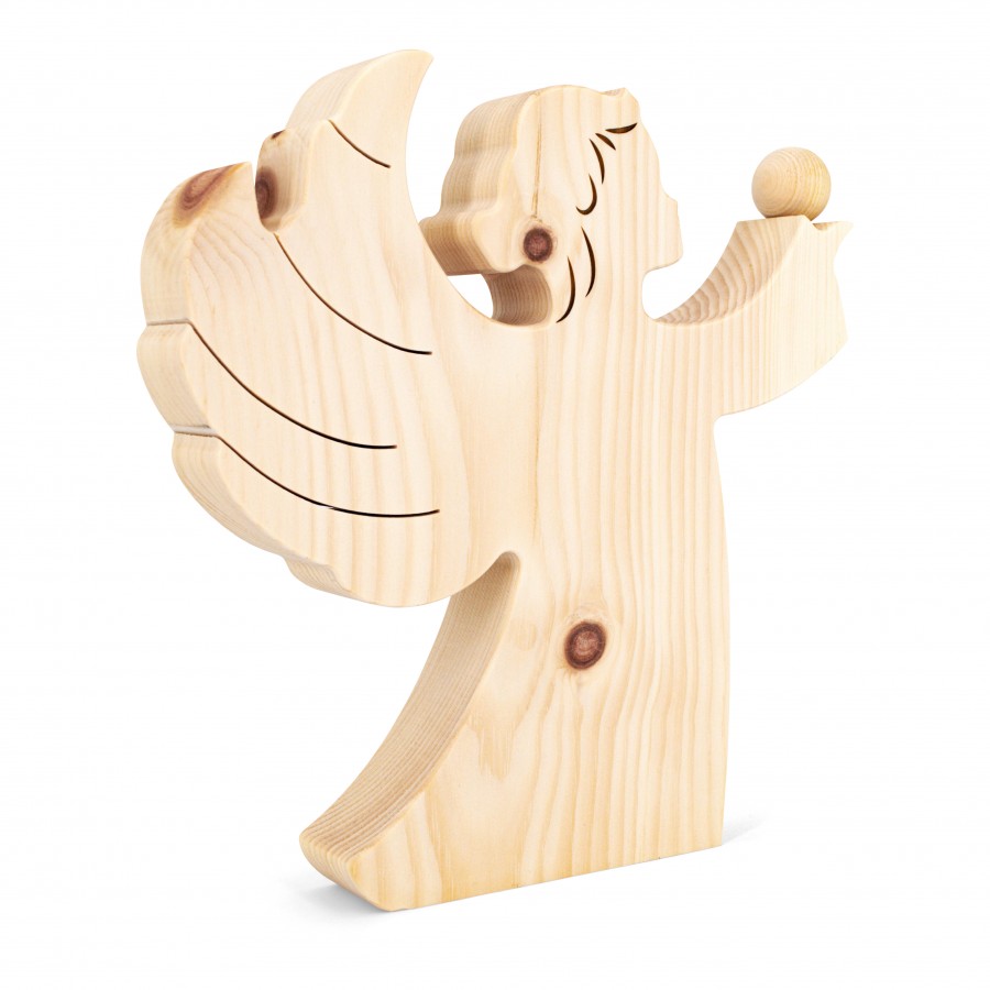 Zirbenengel groß naturbelassen Zirbendeko Holzdeko - Lasergravur - Holzgravur - Geschenk