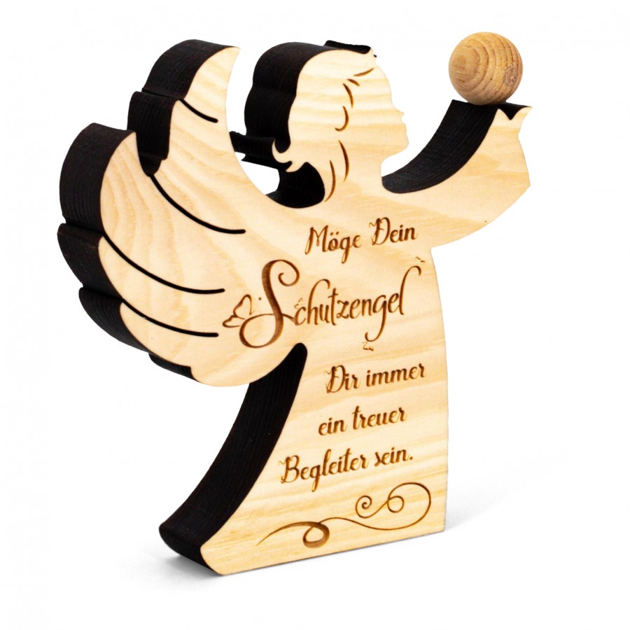Kleiner Zirbenengel Schutzengel Geschenkideen Holzdeko - Lasergravur - Holzgravur - Geschenk