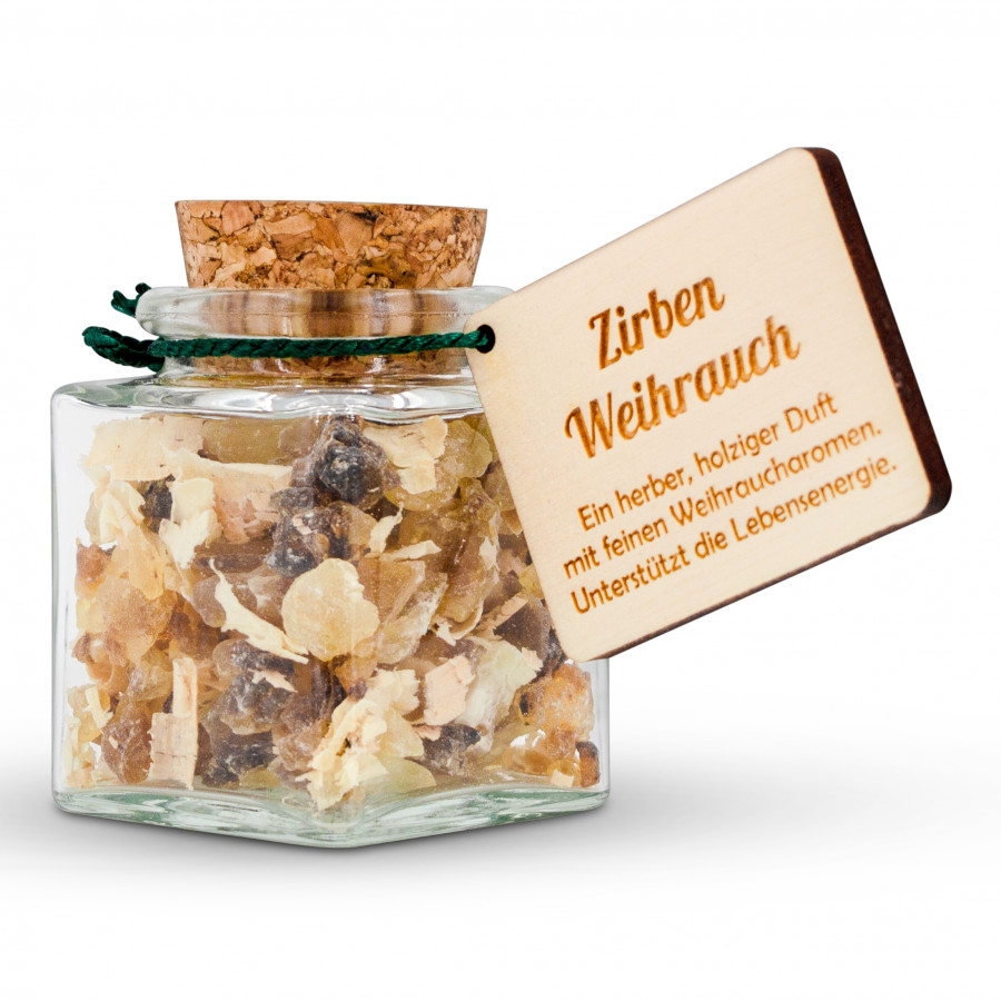 Zirben Weihrauch 28g Zirbendüfte Holzdeko - Lasergravur - Holzgravur - Geschenk