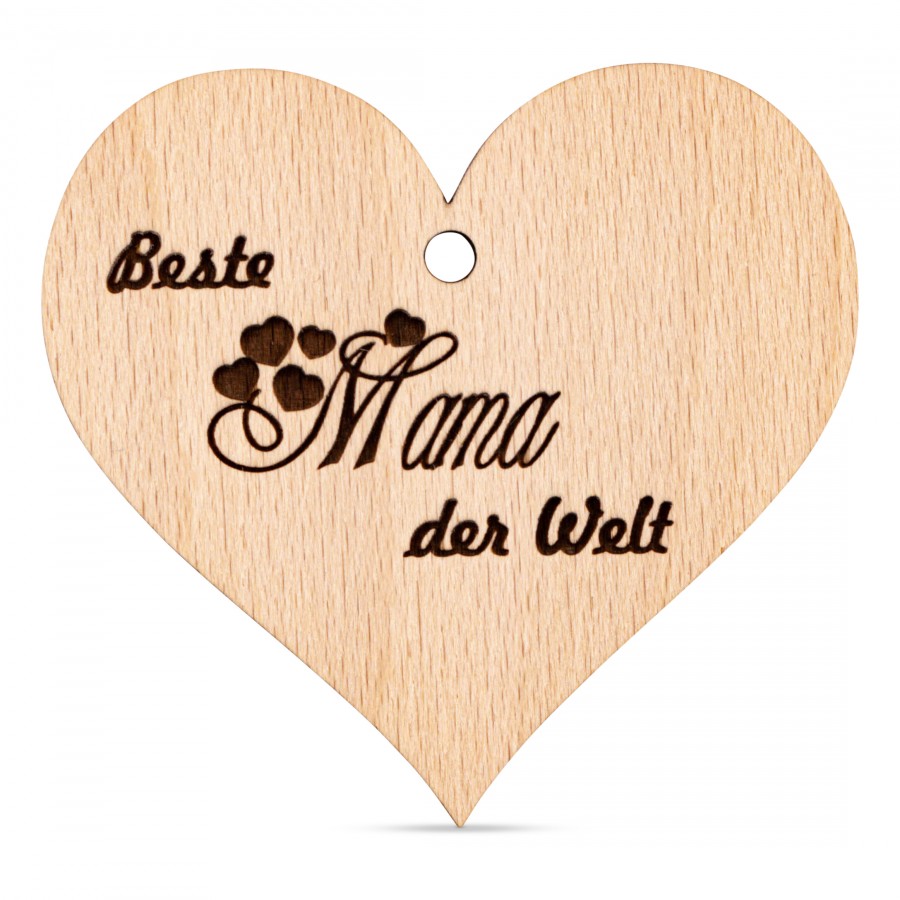 Beste Mama der Welt Holzanhänger Holzdeko - Lasergravur - Holzgravur - Geschenk