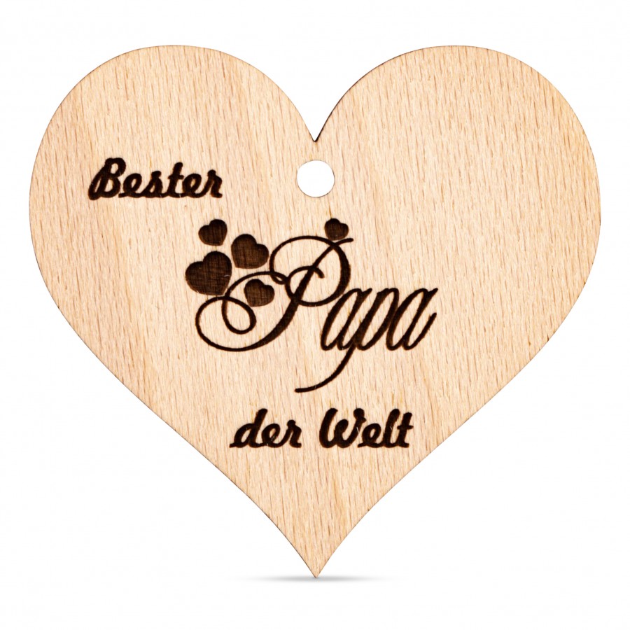Bester Papa der Welt Holzanhänger Holzdeko - Lasergravur - Holzgravur - Geschenk