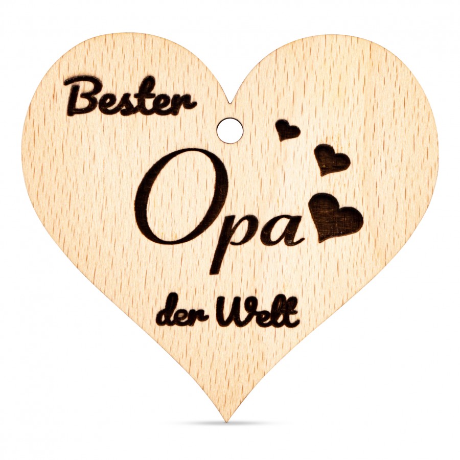 Bester Opa der Welt Holzanhänger Holzdeko - Lasergravur - Holzgravur - Geschenk