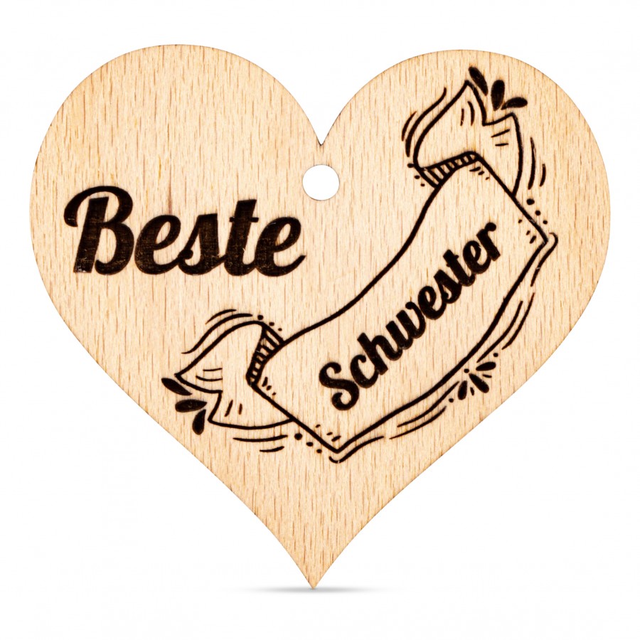 Beste Schwester Holzanhänger Holzdeko - Lasergravur - Holzgravur - Geschenk