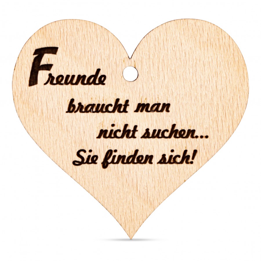 Freunde braucht man Holzanhänger Holzdeko - Lasergravur - Holzgravur - Geschenk