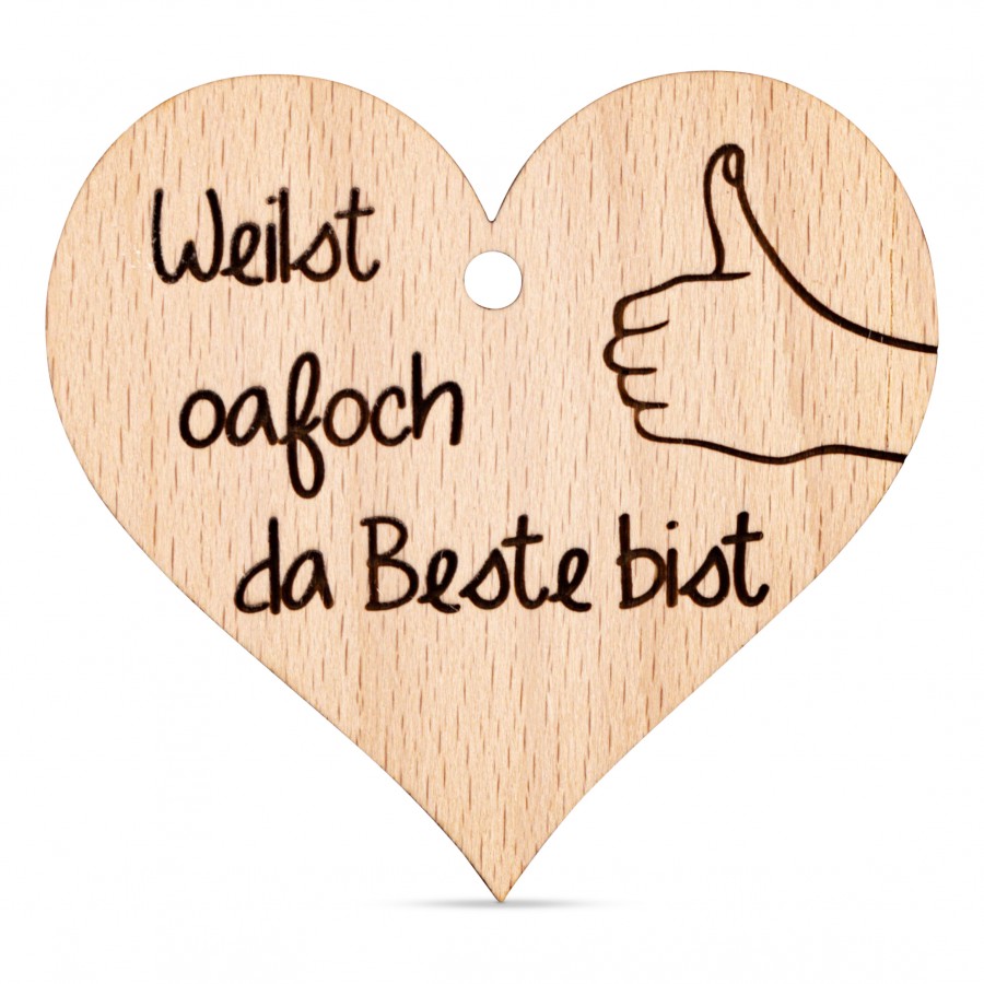 Oafoch da Beste Holzanhänger Holzdeko - Lasergravur - Holzgravur - Geschenk