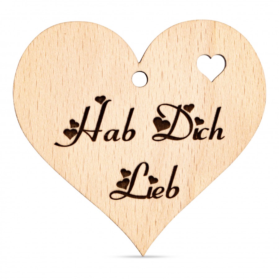 Hab dich lieb Holzanhänger Holzdeko - Lasergravur - Holzgravur - Geschenk