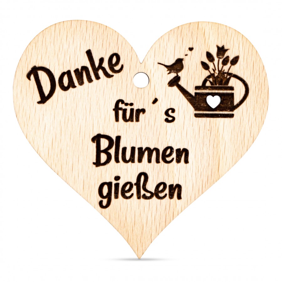 Danke Blumen gießen Holzanhänger Holzdeko - Lasergravur - Holzgravur - Geschenk