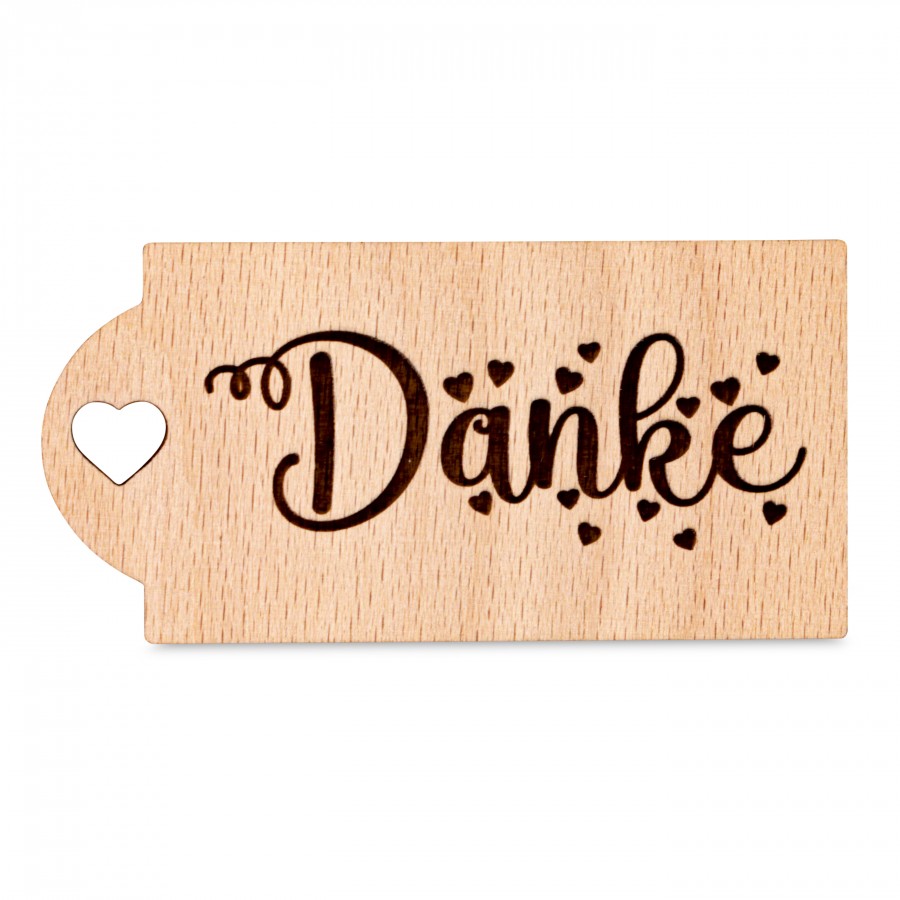 Rechteckig Danke Holzanhänger Holzdeko - Lasergravur - Holzgravur - Geschenk