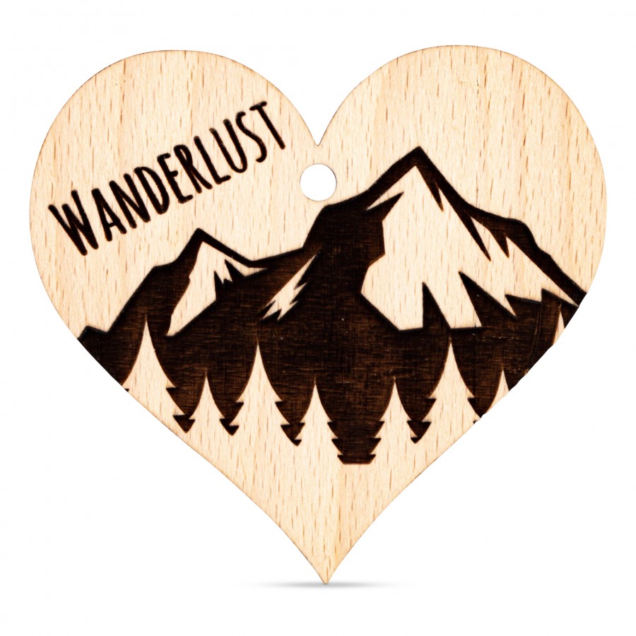 Wanderlust Holzanhänger Holzdeko - Lasergravur - Holzgravur - Geschenk