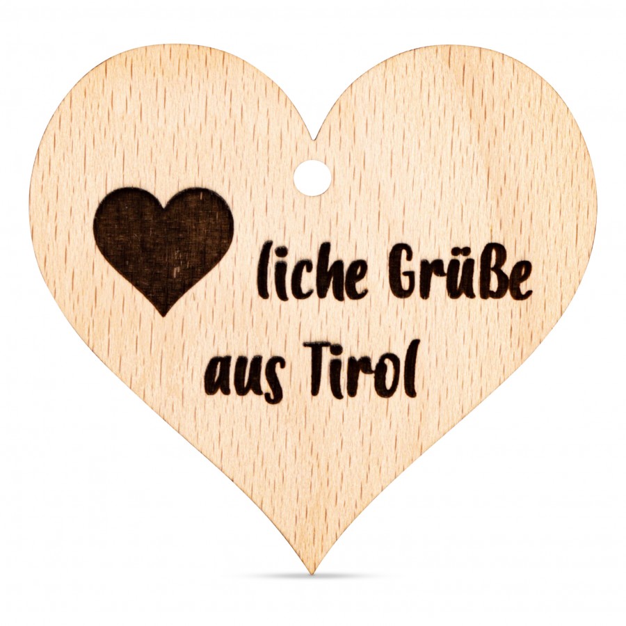 Grüße aus Tirol Holzanhänger Holzdeko - Lasergravur - Holzgravur - Geschenk