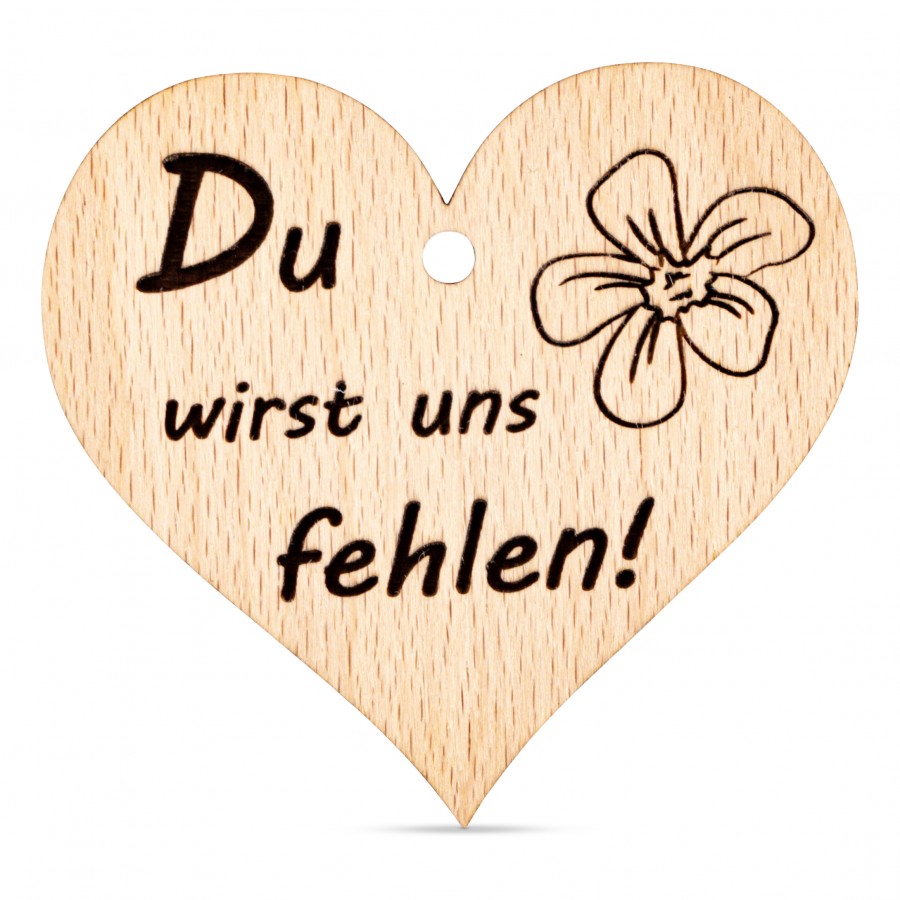 Du wirst uns fehlen! Holzanhänger Holzdeko - Lasergravur - Holzgravur - Geschenk