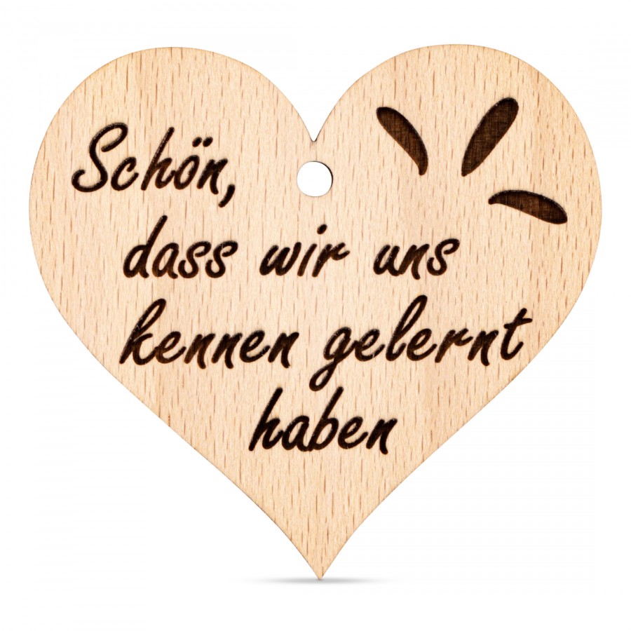 Schön, dass wir Holzanhänger Holzdeko - Lasergravur - Holzgravur - Geschenk