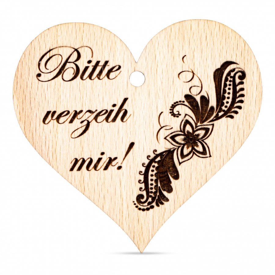 Bitte verzeih mir! Holzanhänger Holzdeko - Lasergravur - Holzgravur - Geschenk