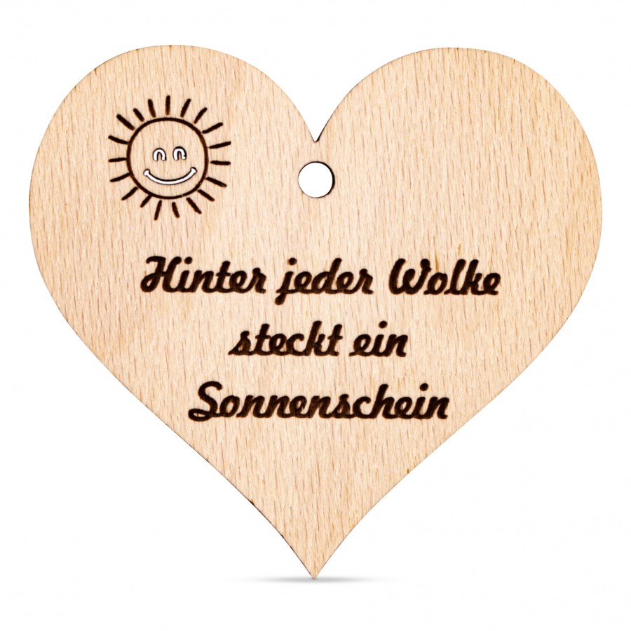 Hinter jeder Wolke Holzanhänger Holzdeko - Lasergravur - Holzgravur - Geschenk