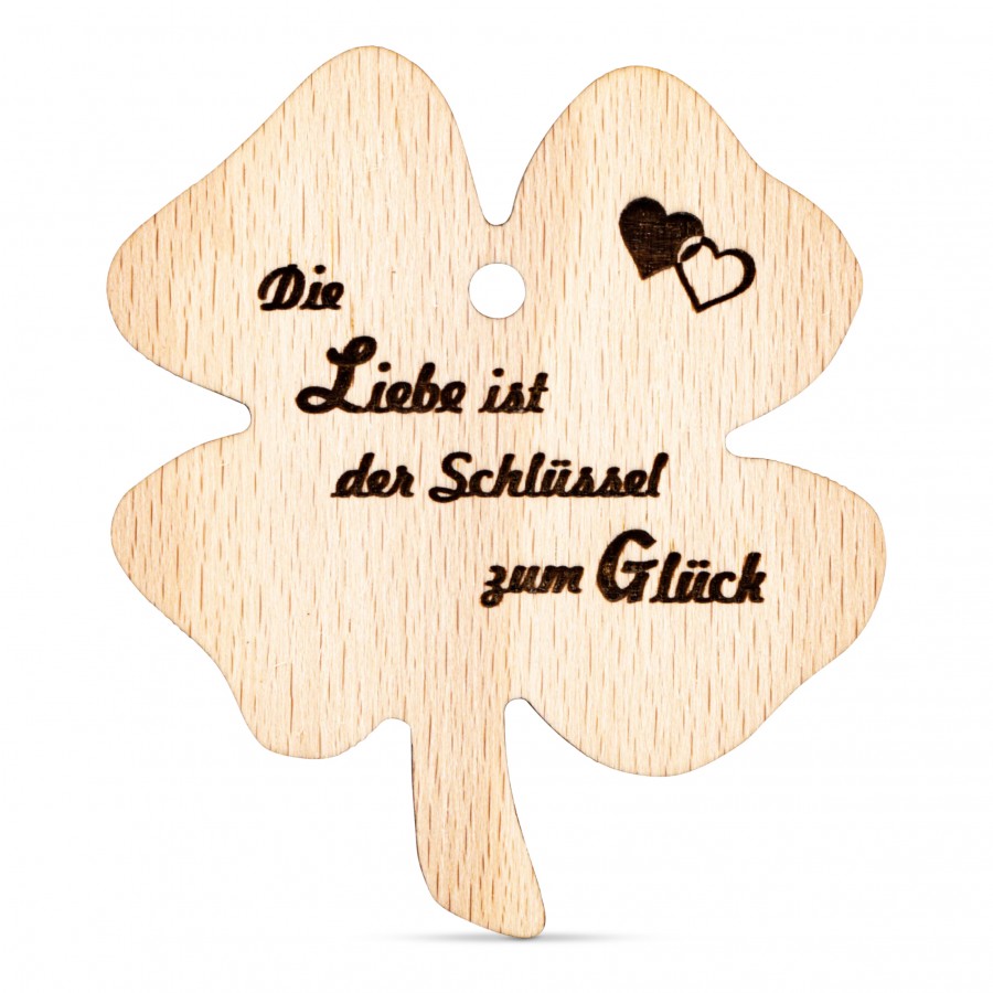 Kleeblatt Die Liebe Holzanhänger Holzdeko - Lasergravur - Holzgravur - Geschenk